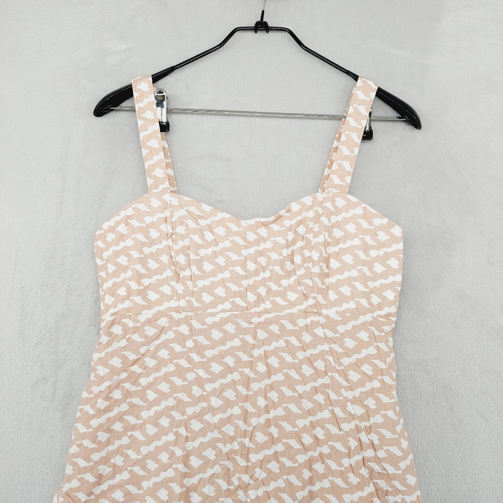Du Paradis Asymmetric Hem Cotton Midi Dress in Natural Chain P224 - Picture 4 of 8